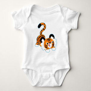 Niedlicher Cartoon-Tiger bereit, Baby-Kleid zu Baby Strampler