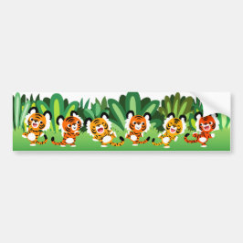 Niedlicher Cartoon Tiger tanzen im DschungelAutoau Autoaufkleber