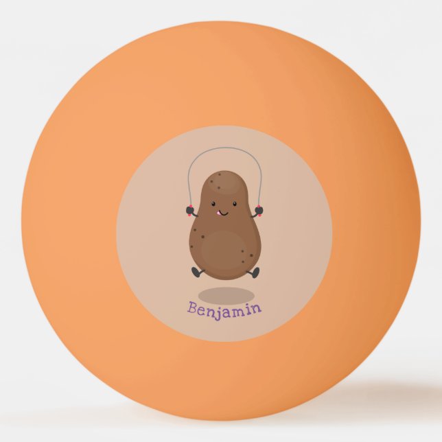 Niedlicher Cartoon Tischtennisball (Vorderseite)