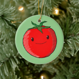 Niedlicher Cartoon Tomato Keramik Ornament