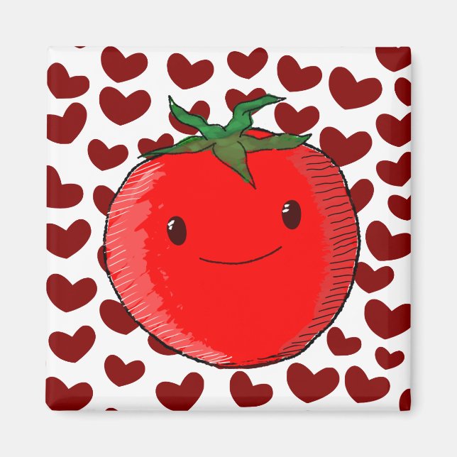 Niedlicher Cartoon Tomato Lover Magnet (Vorne)