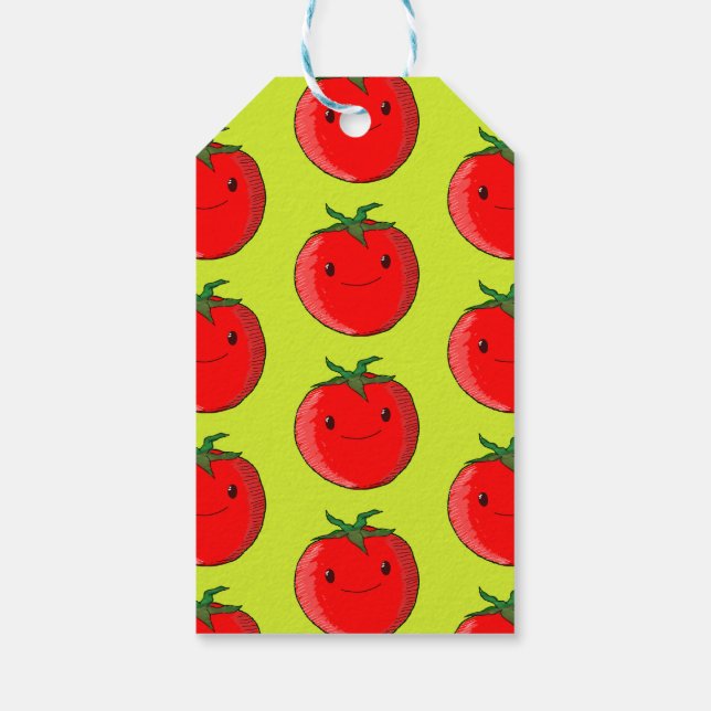 Niedlicher Cartoon Tomato Pattern Geschenkanhänger (Rückseite)