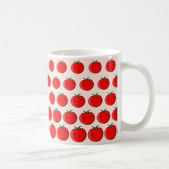 Niedlicher Cartoon Tomato Pattern Kaffeetasse (Rechts)