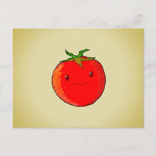 Niedlicher Cartoon Tomato Postkarte (Vorderseite)