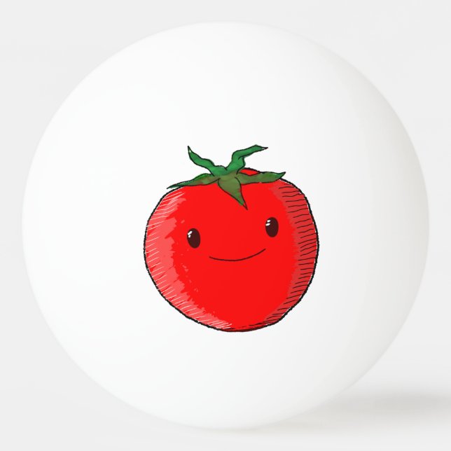 Niedlicher Cartoon Tomato Tischtennisball (Vorderseite)