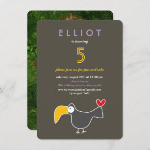 Niedlicher Cartoon Toucan Foto Geburtstagsparty Ki Einladung