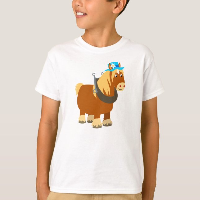 Niedlicher Cartoon Trait Breton Horn Children T -  T-Shirt (Vorderseite)