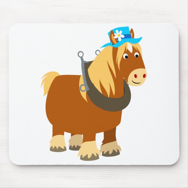 Niedlicher Cartoon Trait Breton Horse Mousepad (Vorne)