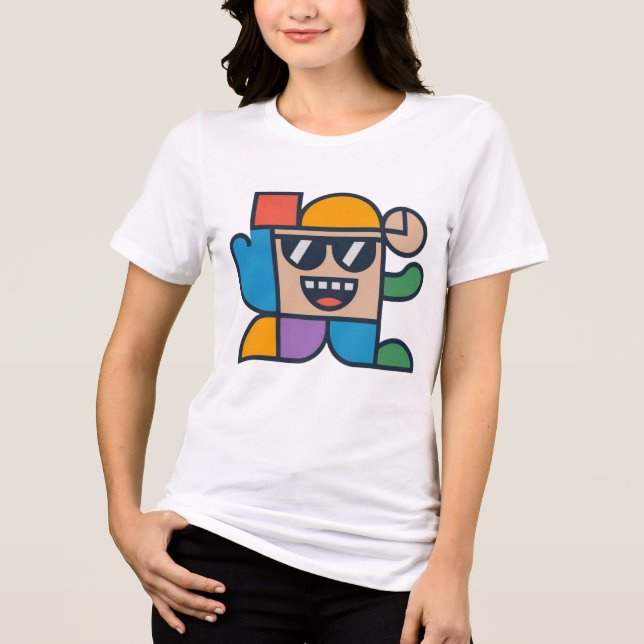 Niedlicher Cartoon Tri-Blend Shirt (Vorderseite)