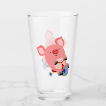 Niedlicher Cartoon Tricycle Pig Tumbler