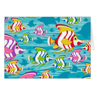 Niedlicher Cartoon-tropisches Fisch-Muster