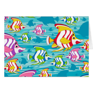 Niedlicher Cartoon-tropisches Fisch-Muster