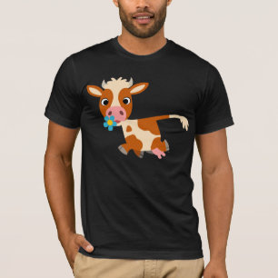 Niedlicher Cartoon Trotting Kuh-T - Shirt