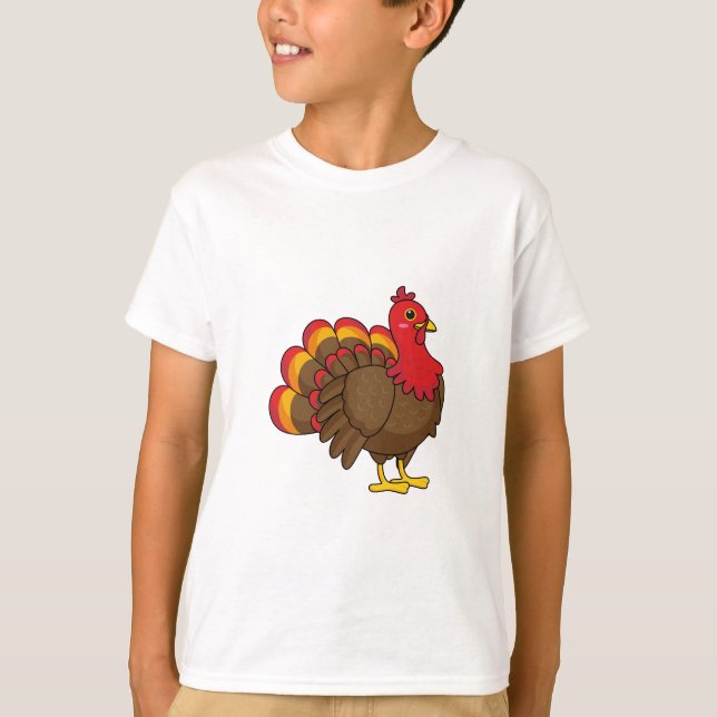 Niedlicher Cartoon Türkei T-Shirt (Vorderseite)