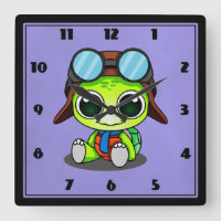 Niedlicher Cartoon Turtle in Aviator Hat