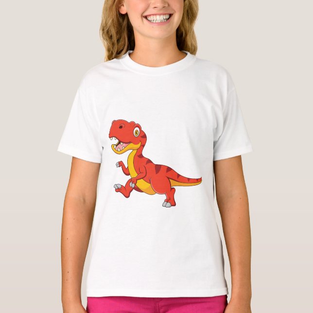 Niedlicher Cartoon Tyrannosaurus T-Shirt (Vorderseite)