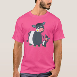Niedlicher Cartoon umgeschnallte Galloway-Kuh und T-Shirt