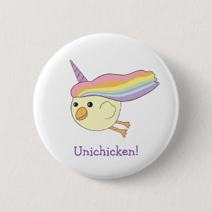 Niedlicher Cartoon Unichicken Knopf Button