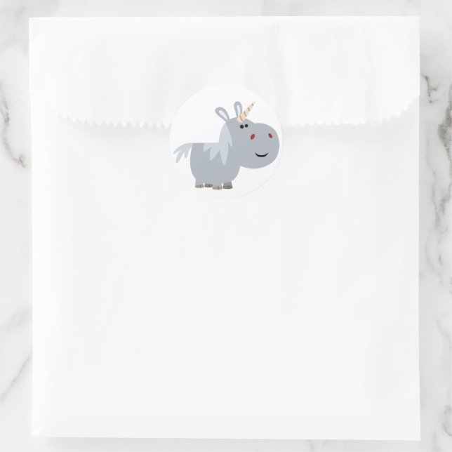 Niedlicher Cartoon Unicorn Aufkleber (Tasche)