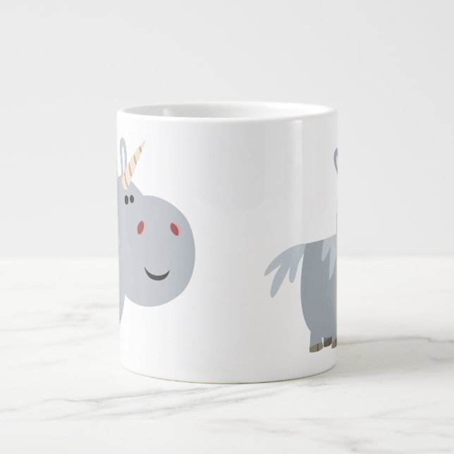Niedlicher Cartoon Unicorn Jumbo Tasse (Vorderseite)