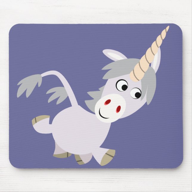 Niedlicher Cartoon Unicorn Mousepad (Vorne)