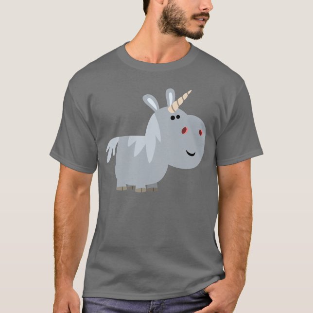 Niedlicher Cartoon Unicorn T - Shirt (Vorderseite)