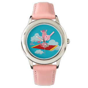 Niedlicher Cartoon Unicorns Zauberteppichfahrer Armbanduhr