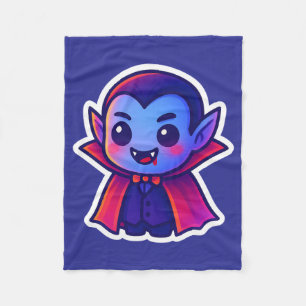 Niedlicher Cartoon Vampire mit Red Cape und Blue S Fleecedecke