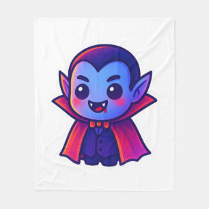 Niedlicher Cartoon Vampire mit Red Cape und Blue S Fleecedecke