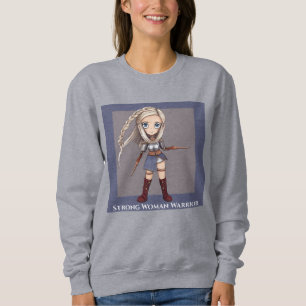 Niedlicher Cartoon Viking Girl Warrior Sweatshirt