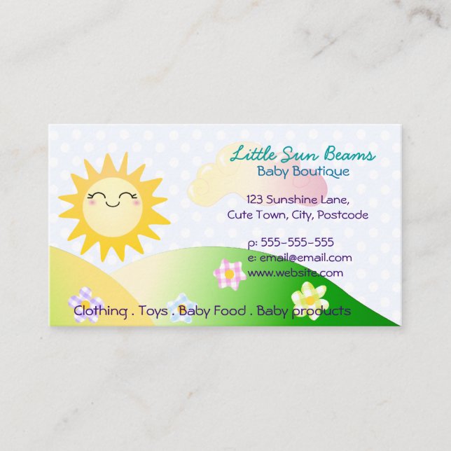 Niedlicher Cartoon Visitenkarte (Vorderseite)