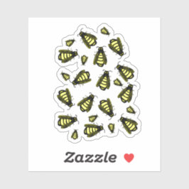 Niedlicher Cartoon von Honigbienen Aufkleber