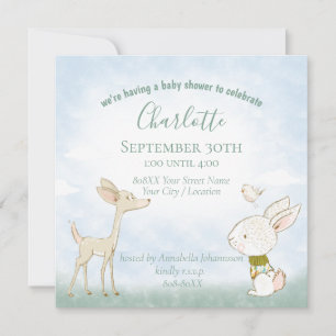 Niedlicher Cartoon Waldtiere Einladung