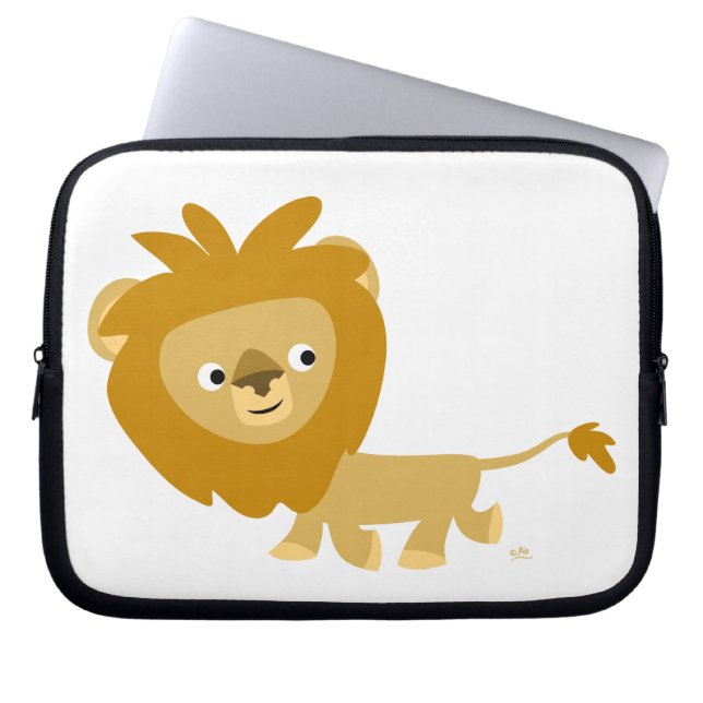 Niedlicher Cartoon Walking Lion Laptop-Sieb Laptopschutzhülle (Vorderseite)
