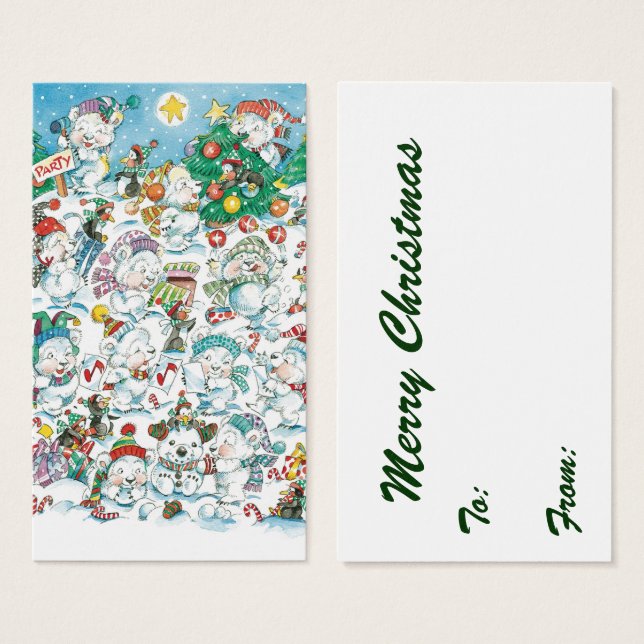 Niedlicher Cartoon Weihnachten Eisbär Penguin Part (Vorne & Hinten)