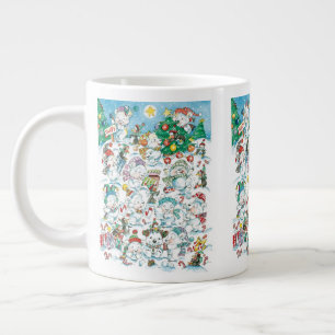 Niedlicher Cartoon Weihnachten Eisbär Penguin Part Jumbo-Tasse