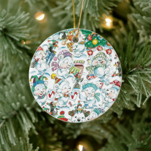 Niedlicher Cartoon Weihnachten Eisbär Penguin Part Keramik Ornament