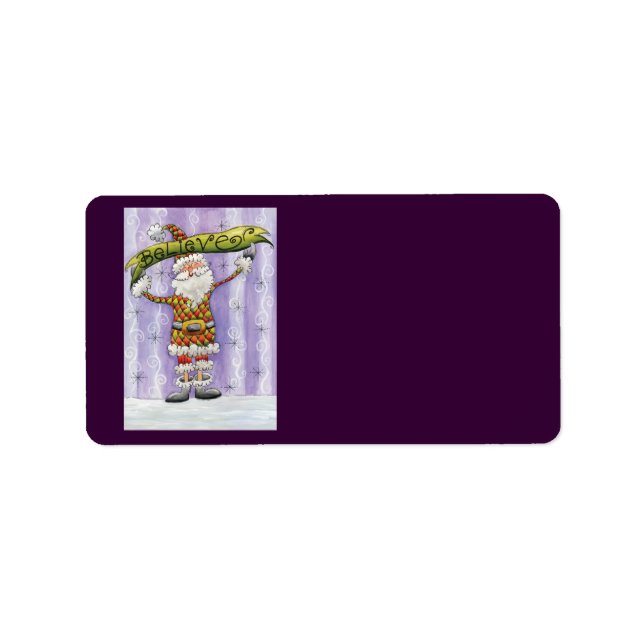 Niedlicher Cartoon Weihnachten, glaube ich an den  Adressaufkleber (Vorne)