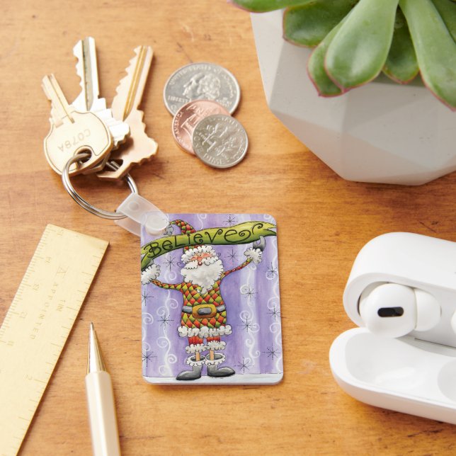 Niedlicher Cartoon Weihnachten, glaube ich an den  Schlüsselanhänger (Schreibtisch)