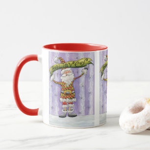 Niedlicher Cartoon Weihnachten, glaube ich an den Tasse
