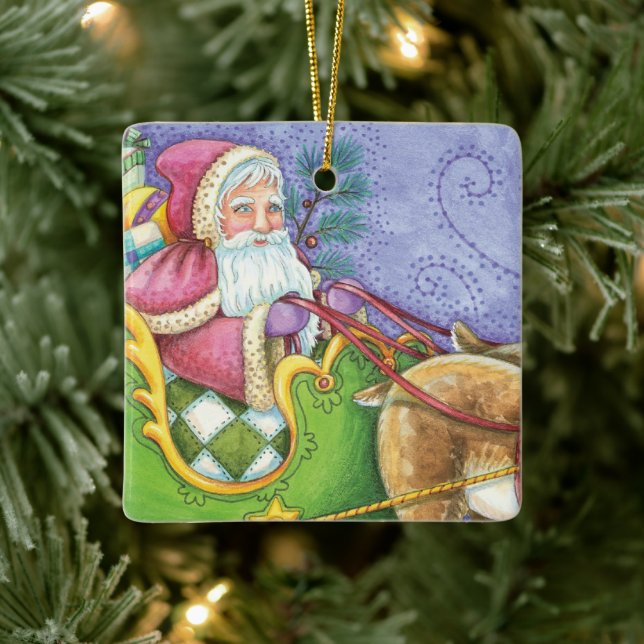 Niedlicher Cartoon Weihnachten Keramikornament (Baum)