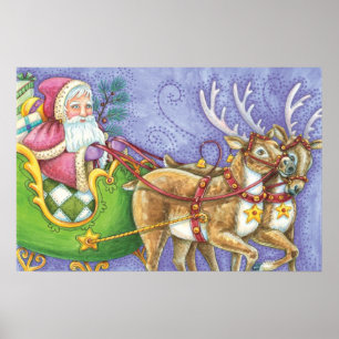 Niedlicher Cartoon Weihnachten Poster