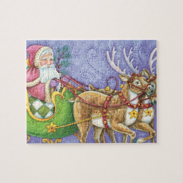 Niedlicher Cartoon Weihnachten Puzzle (Horizontal)