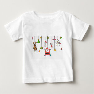 Niedlicher Cartoon Weihnachten und Freunde Weihnac Baby T-shirt