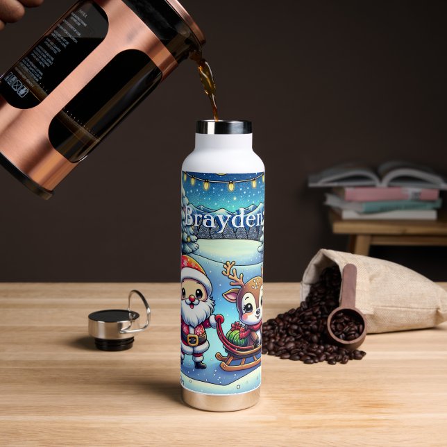 Niedlicher Cartoon Weihnachten und Reindei Trinkflasche (Kaffee)