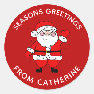 Niedlicher Cartoon Weihnachten Weihnachten Runder Aufkleber