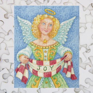 Niedlicher Cartoon Weihnachts Angel Halo mit Joy B Puzzle