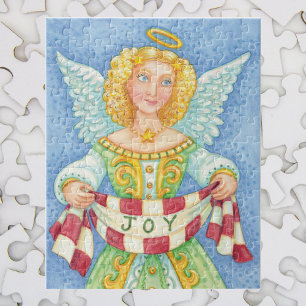Niedlicher Cartoon Weihnachts Angel Halo mit Joy B Puzzle