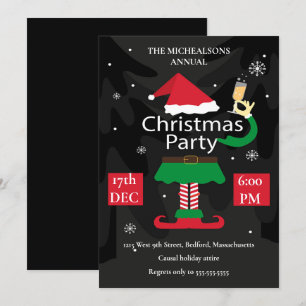 Niedlicher Cartoon Weihnachtsdesign-Party Einladung