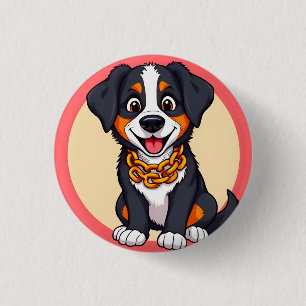 Niedlicher Cartoon-Welpe Button